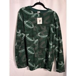 Croft and Barrow Sweater Size L Football Themed Pullover Long Sleeve new